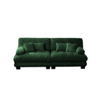Cloud Couch 2 Seater Sofa for Living Room, Chenille 2 - Seat sofa with 2 Lumbar pillows and 2 throw pillows,Chenille Green