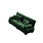 Cloud Couch 2 Seater Sofa for Living Room, Chenille 2 - Seat sofa with 2 Lumbar pillows and 2 throw pillows,Chenille Green
