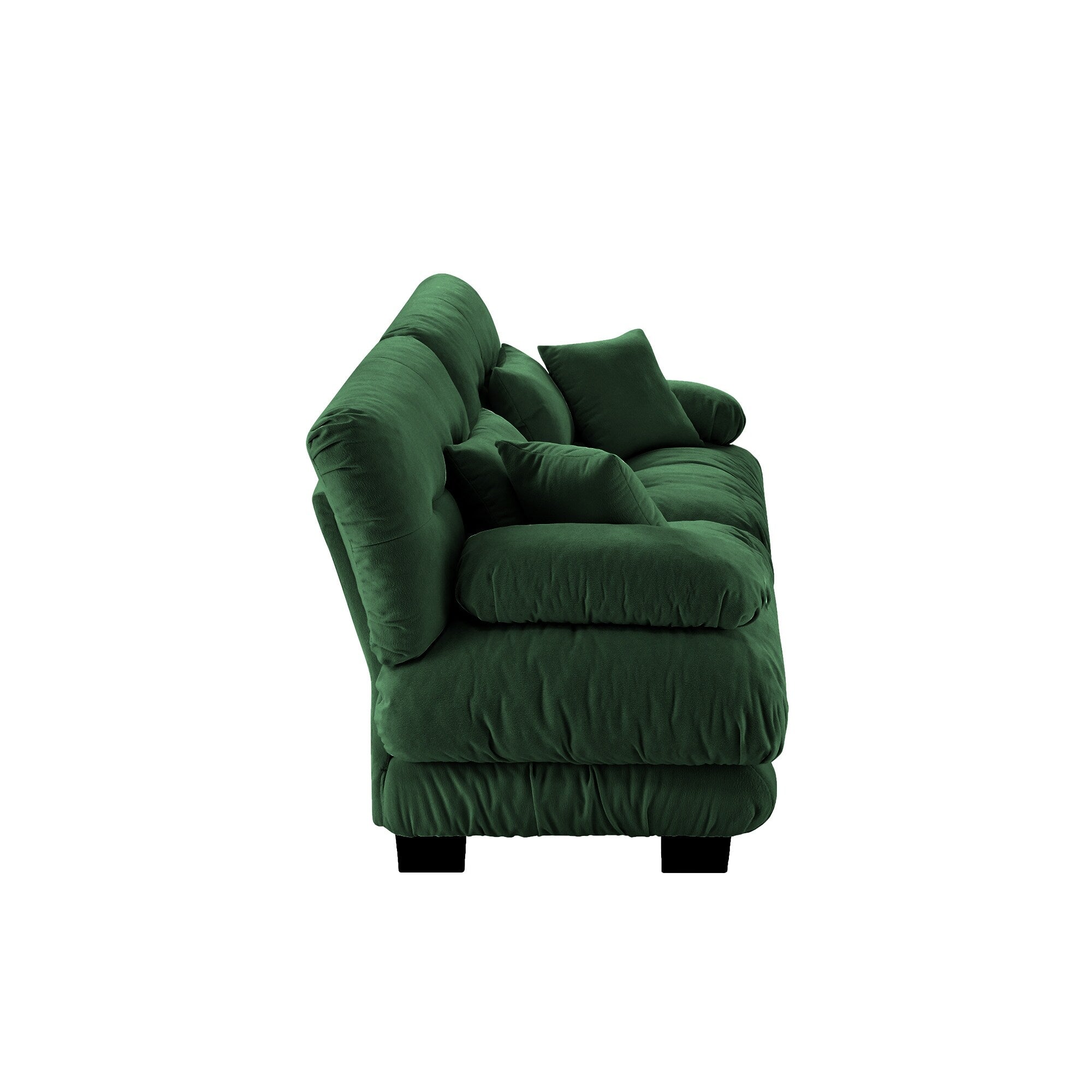 Cloud Couch 2 Seater Sofa for Living Room, Chenille 2 - Seat sofa with 2 Lumbar pillows and 2 throw pillows,Chenille Green