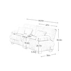 Cloud Couch 2 Seater Sofa for Living Room, Chenille 2 - Seat sofa with 2 Lumbar pillows and 2 throw pillows,Chenille Green
