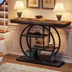 Console Table for Entryway, Industrial 4-Tier Sofa Table Behind Couch