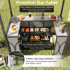Costway 3 PCS Patio Bar Set with Tempered Glass Bar Table Metal - See Details