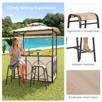 Costway 3 PCS Patio Bar Set with Tempered Glass Bar Table Metal - See Details