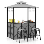 Costway 3 PCS Patio Bar Set with Tempered Glass Bar Table Metal - See Details