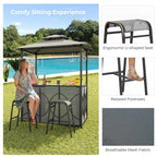 Costway 3 PCS Patio Bar Set with Tempered Glass Bar Table Metal - See Details
