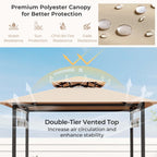 Costway 3 PCS Patio Bar Set with Tempered Glass Bar Table Metal - See Details