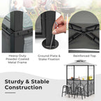 Costway 3 PCS Patio Bar Set with Tempered Glass Bar Table Metal - See Details