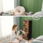 Crestlive Products 6 Drawers Vertical Dresser Storage Tower with Wood Top