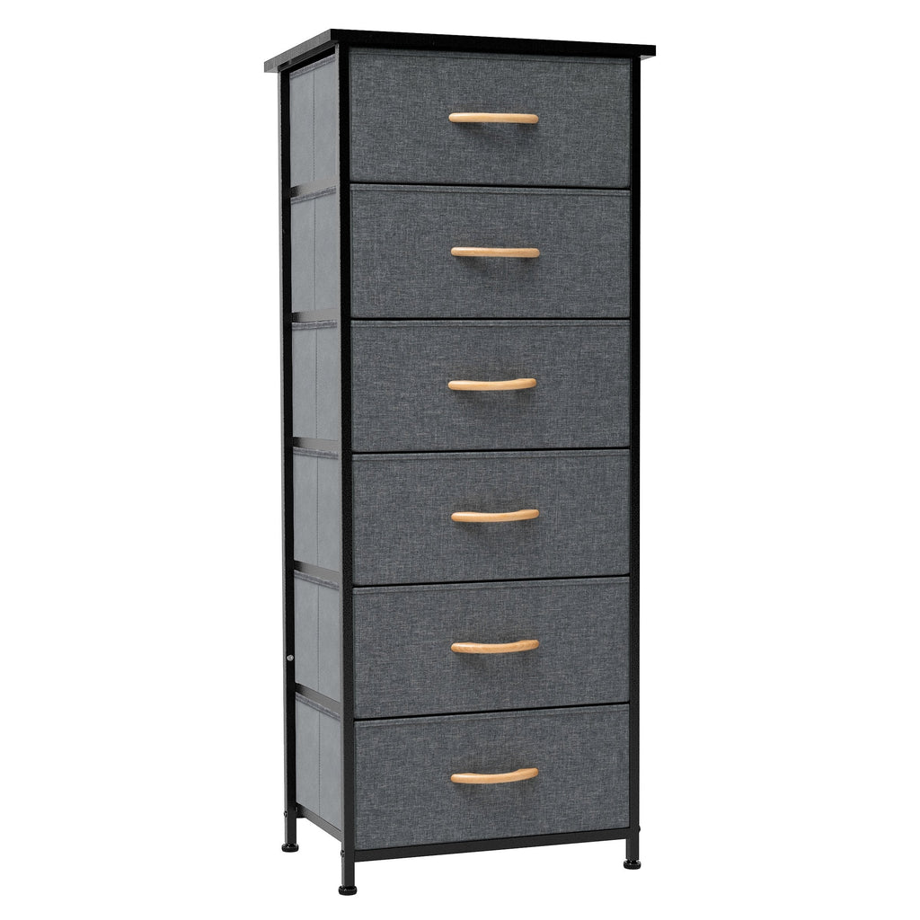 Crestlive Products 6 Drawers Vertical Dresser Storage Tower with Wood Top