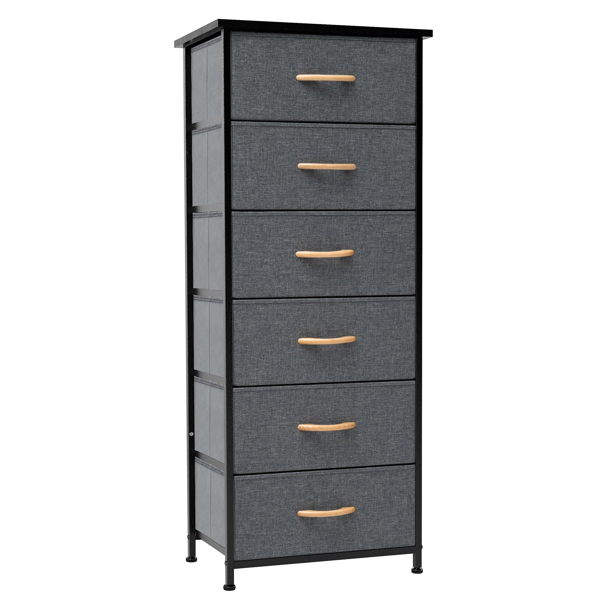 Crestlive Products 6 Drawers Vertical Dresser Storage Tower with Wood Top