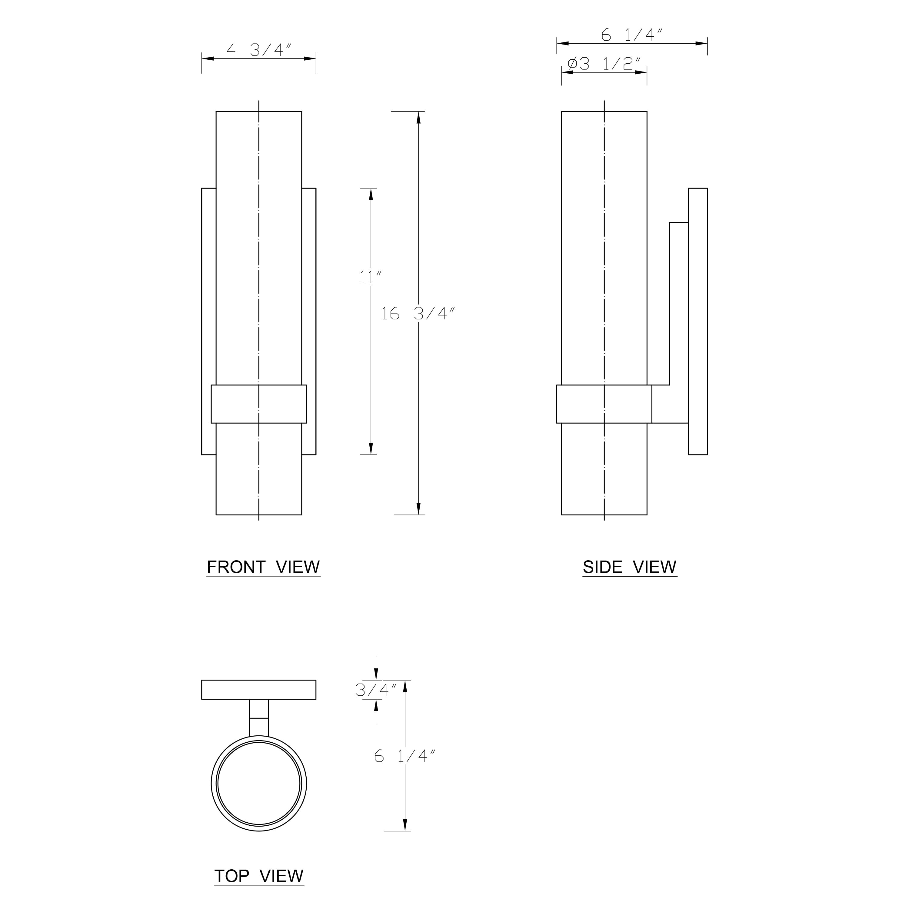 1- Light Cylindrical Clear Glass Wall Sconce