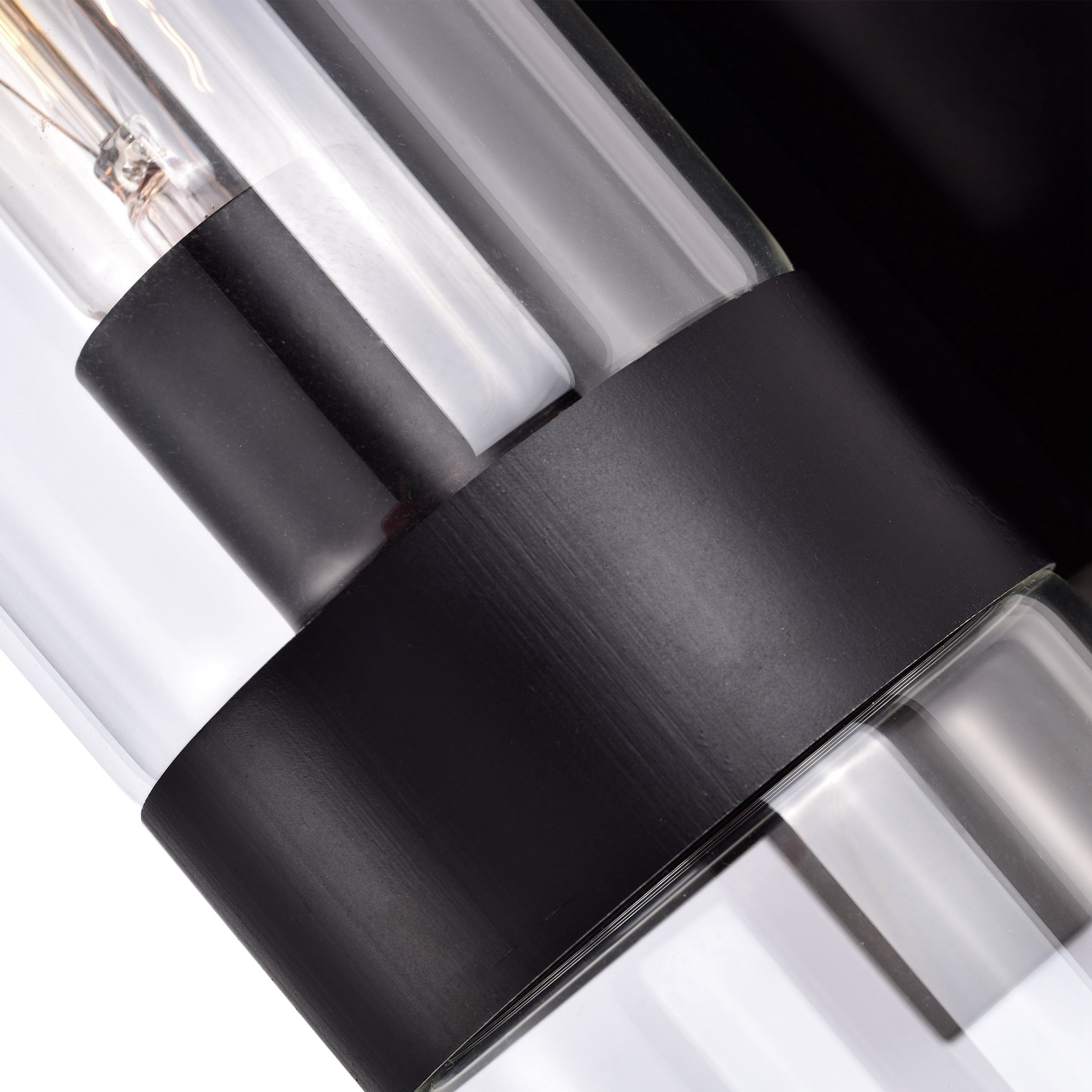 1- Light Cylindrical Clear Glass Wall Sconce