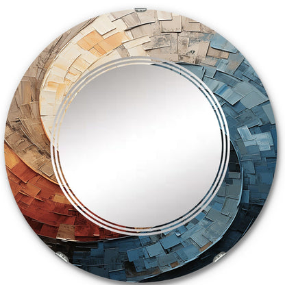 Designart Collaged Spiral Abstract Modern Wall Mirror