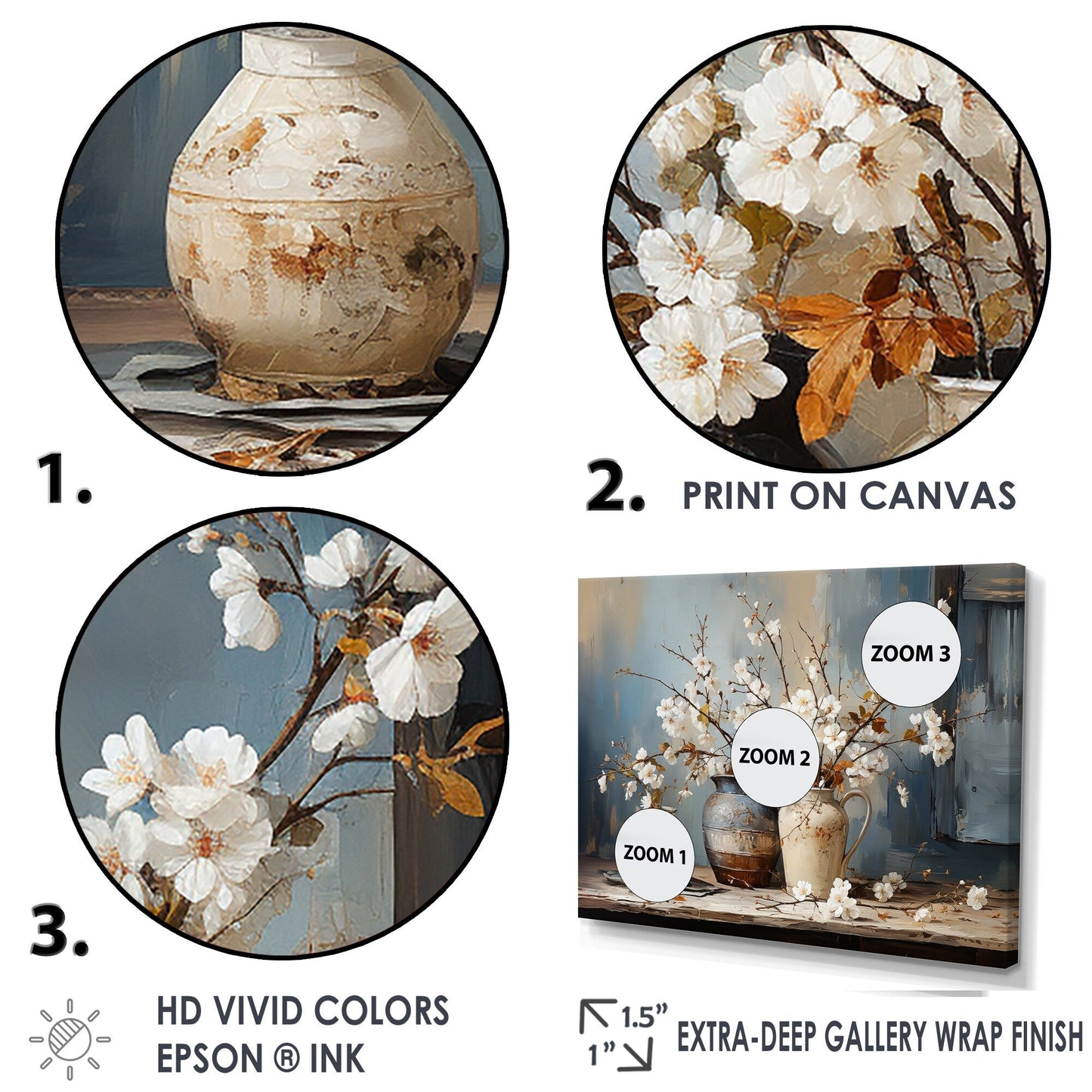 Designart Pottery And Flowers Still Life I Tree Canvas Wall Art