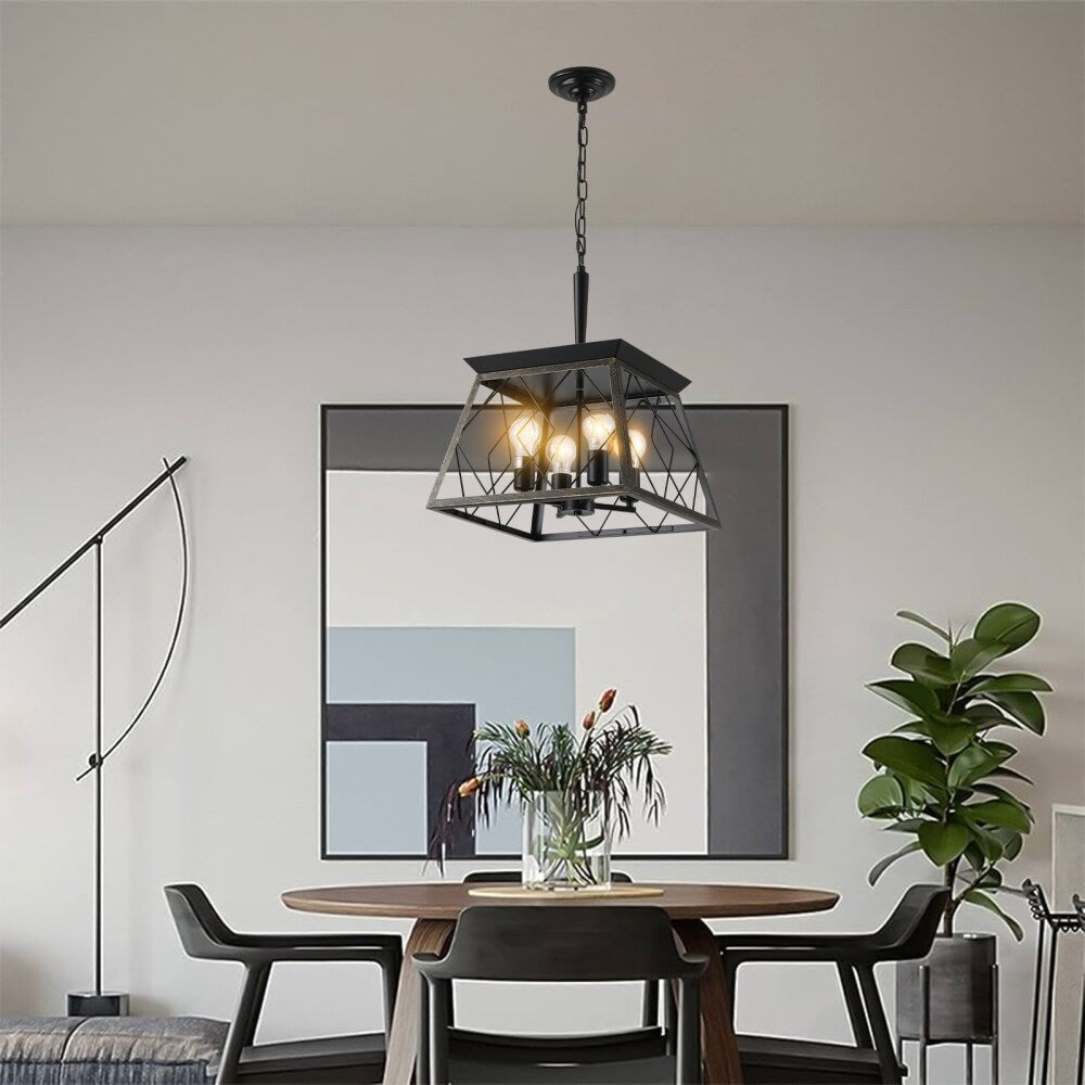 Dimmable 4-Light Farmhouse Chandeliers Light for Dining Room No Bulb