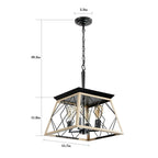 Dimmable 4-Light Farmhouse Chandeliers Light for Dining Room No Bulb