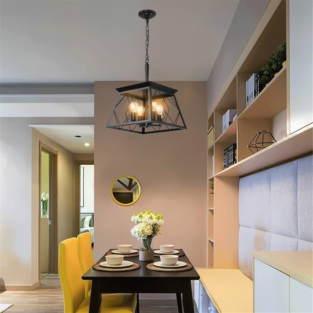 Dimmable 4-Light Farmhouse Chandeliers Light for Dining Room No Bulb
