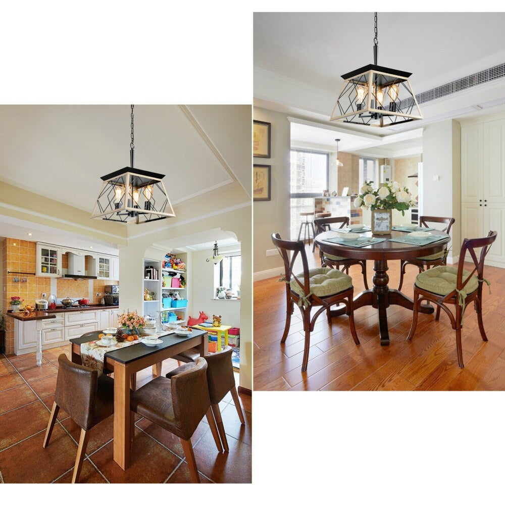 Dimmable 4-Light Farmhouse Chandeliers Light for Dining Room No Bulb