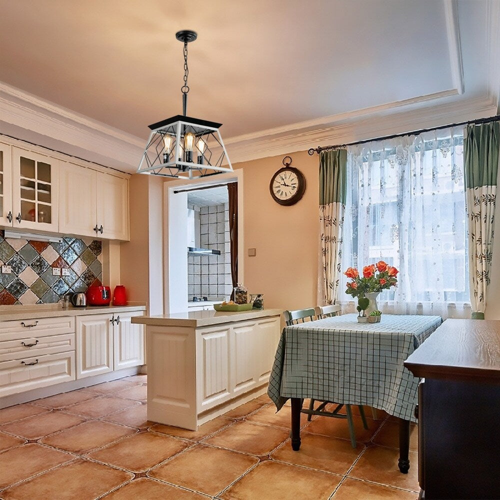 Dimmable 4-Light Farmhouse Chandeliers Light for Dining Room No Bulb