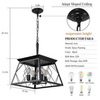 Dimmable 4-Light Farmhouse Chandeliers Light for Dining Room No Bulb