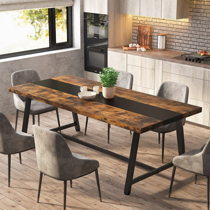 Dining Table for 8 People, 70.87-inch Rectangular Wood Kitchen Table