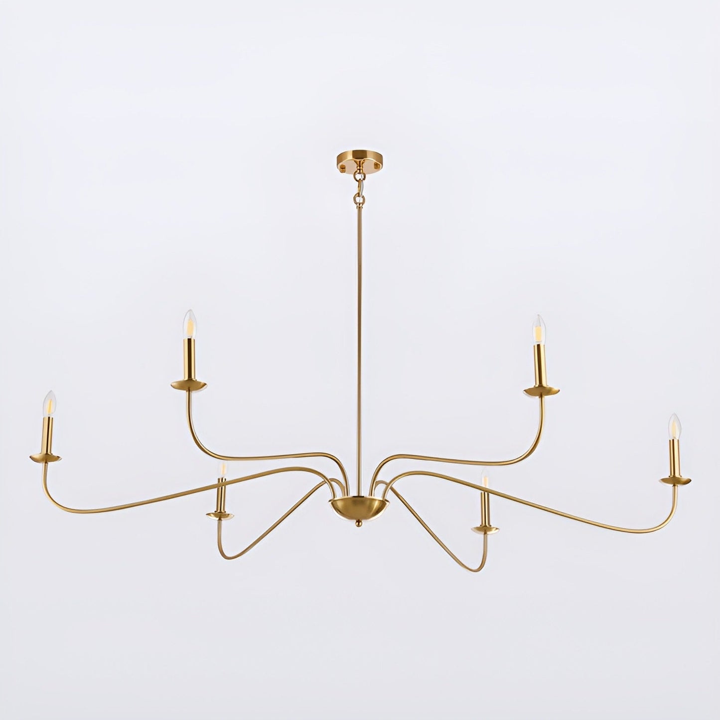 6-Light Classic French Minialist Chandelier with Candle-Style Lighting