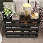 10 Drawer Double Dresser for Bedroom White Dresser Wide Storage