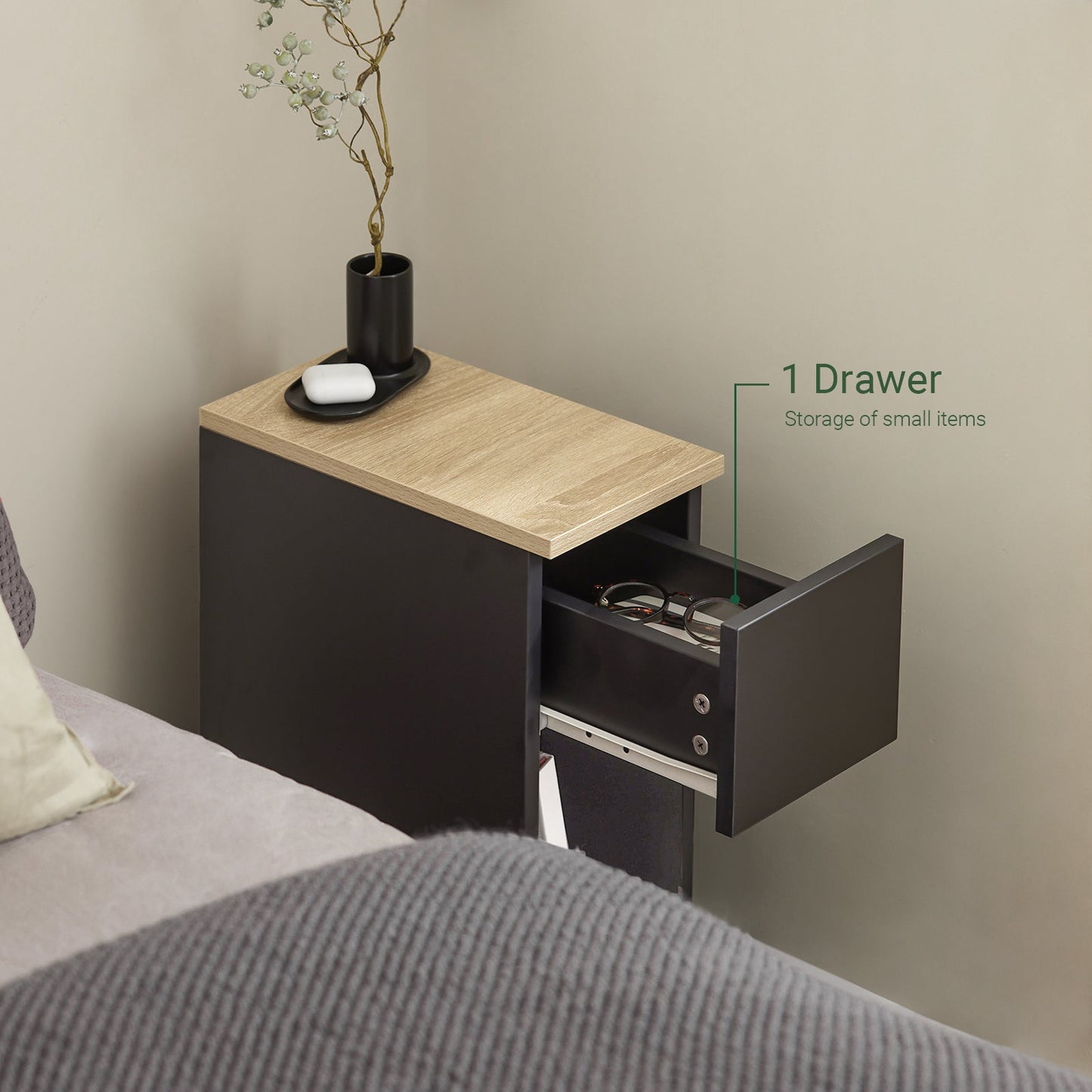 SoBuy Table de chevet, table d'appoint, table basse, table de canapé FBT111-SCH