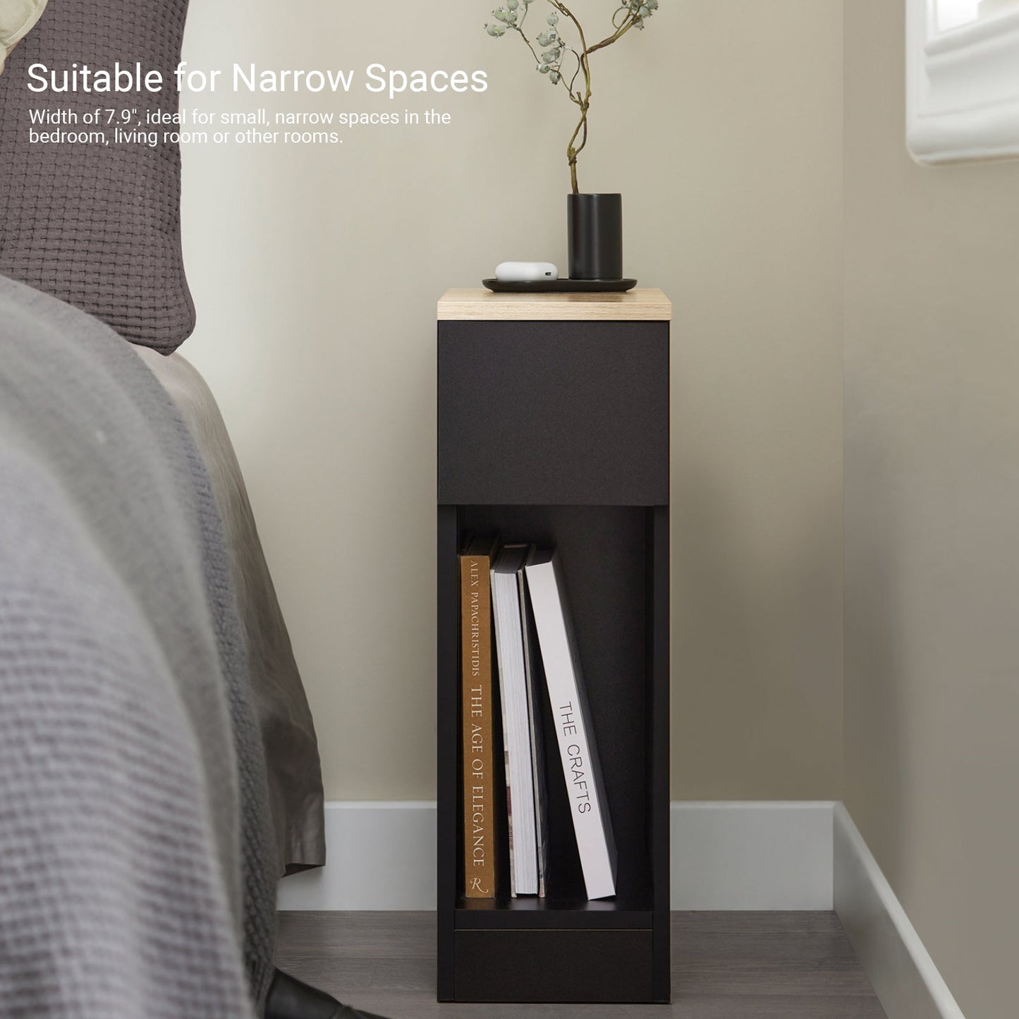 SoBuy Table de chevet, table d'appoint, table basse, table de canapé FBT111-SCH