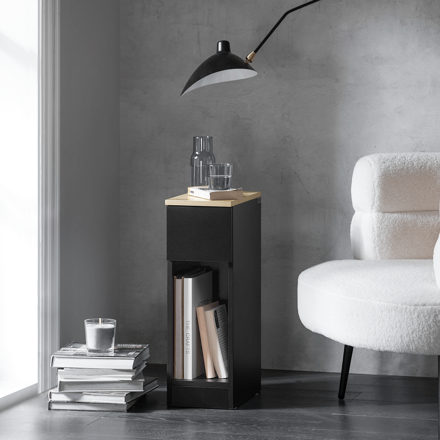 SoBuy Table de chevet, table d'appoint, table basse, table de canapé FBT111-SCH