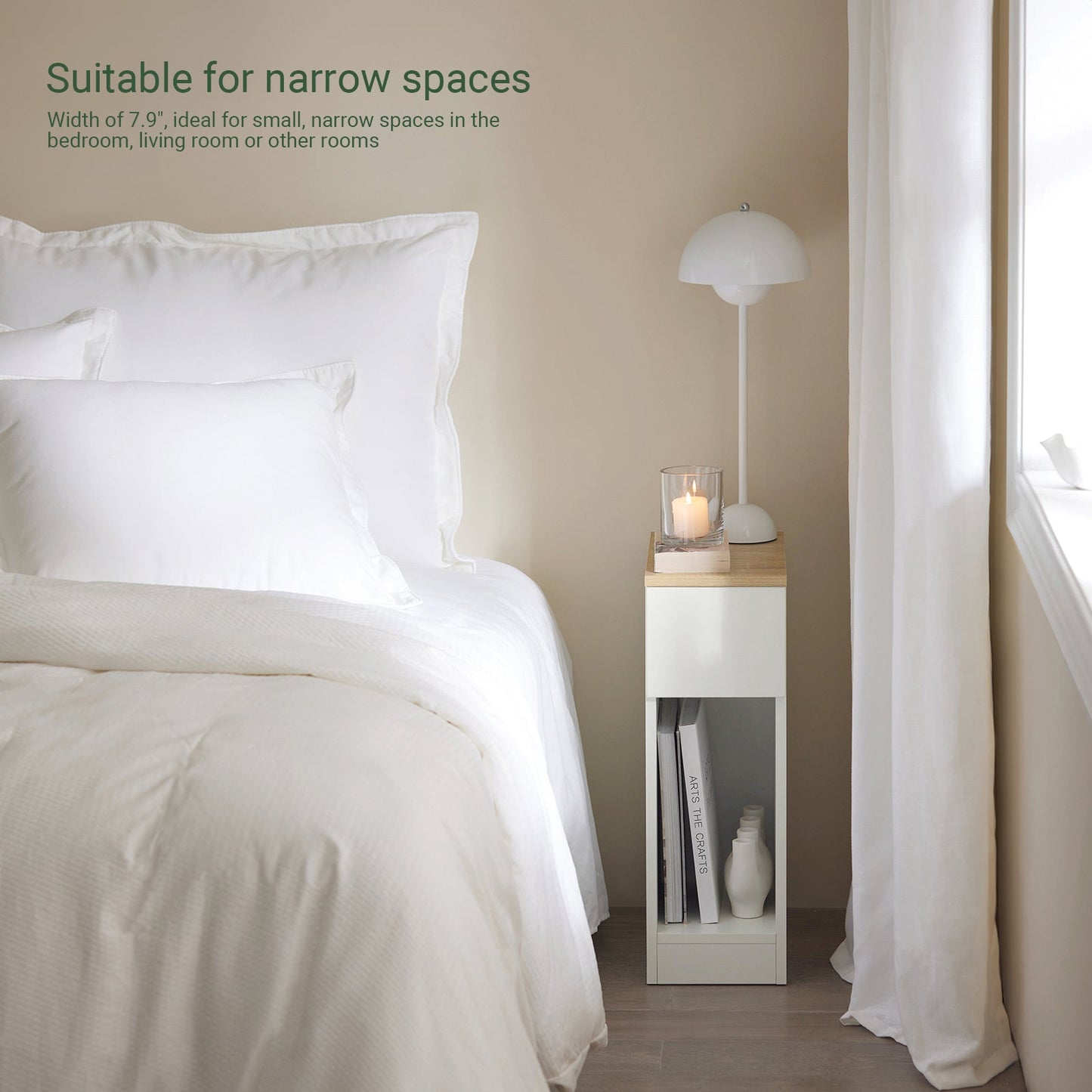 SoBuy Table de chevet, table d'appoint, table basse, table de canapé FBT111-WN