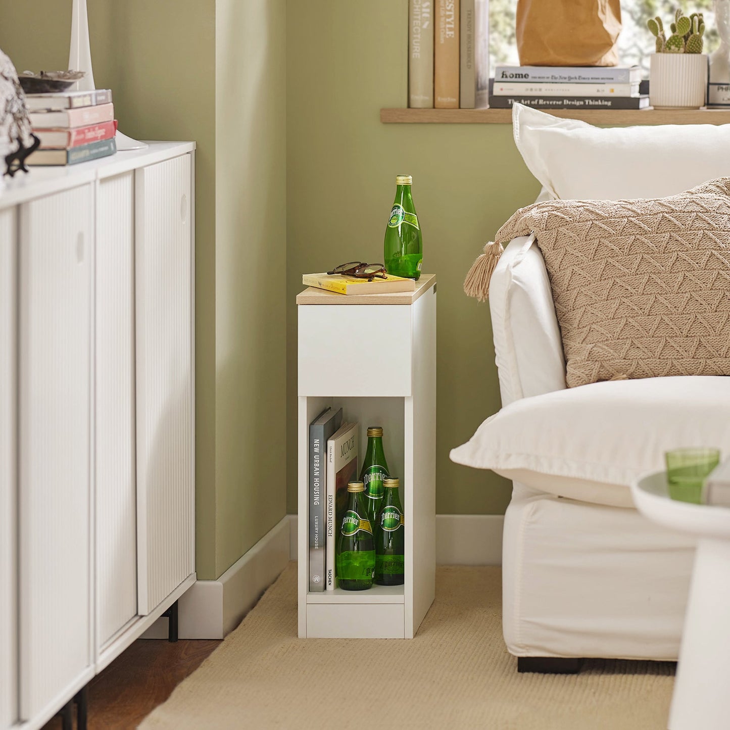 SoBuy Table de chevet, table d'appoint, table basse, table de canapé FBT111-WN