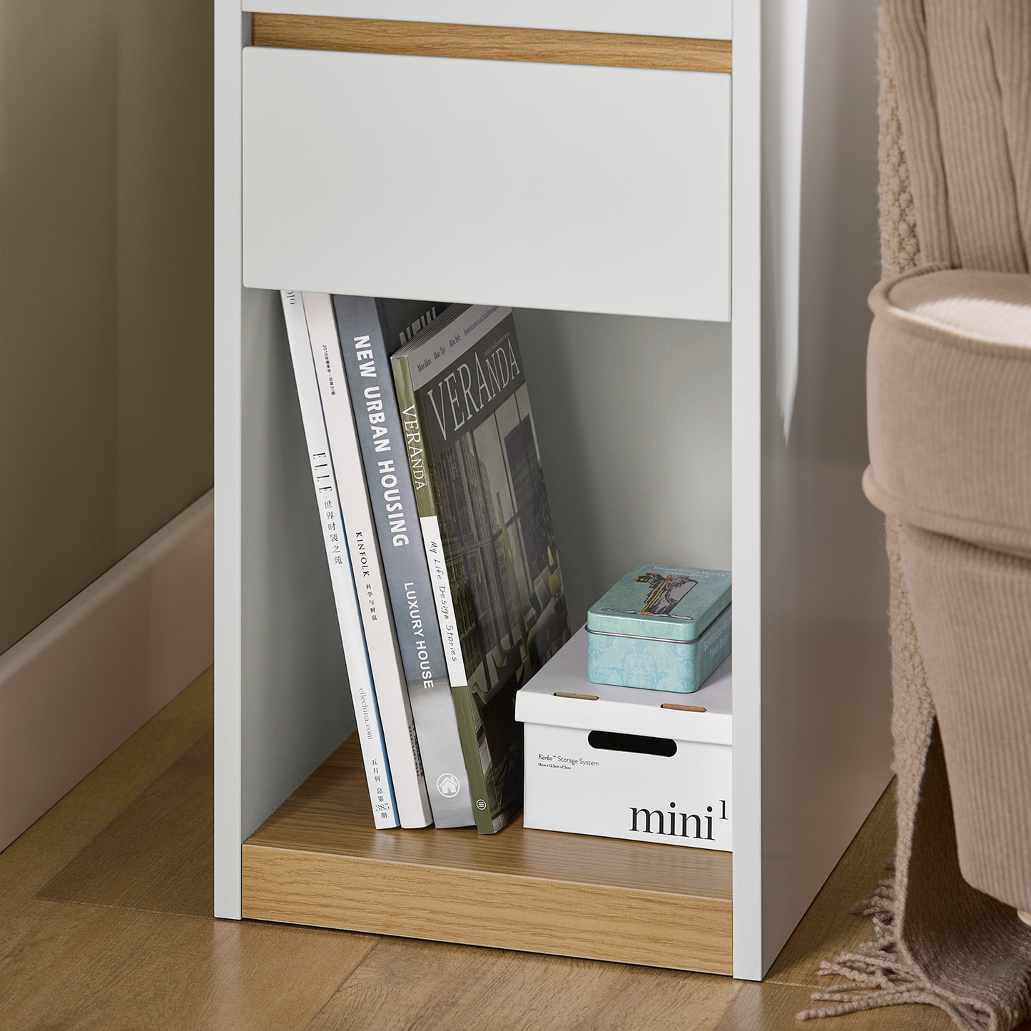 SoBuy Table de chevet, table d'appoint, table basse, table de canapé FBT137-W