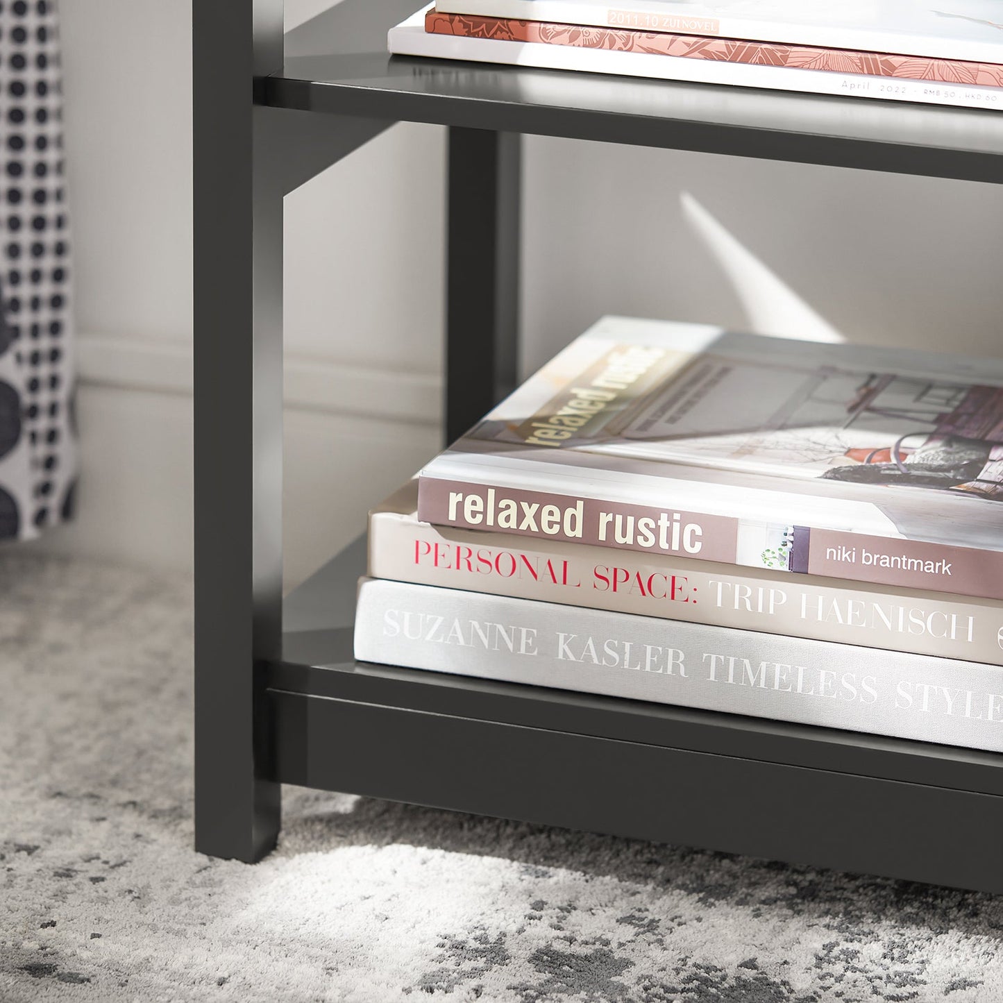 Table d'appoint SoBuy avec tiroirs, noire, FBT46-SCH