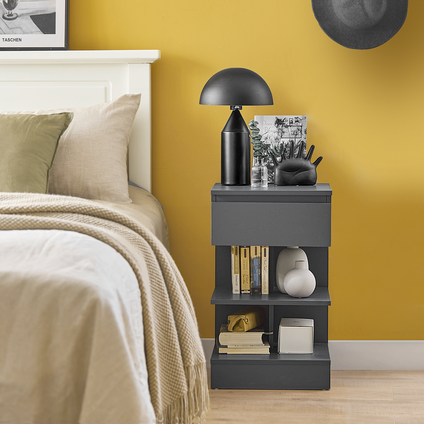 SoBuy Table de chevet, table d'appoint, table basse FBT49-HG