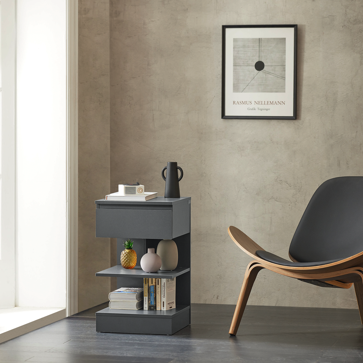 SoBuy Table de chevet, table d'appoint, table basse FBT49-HG