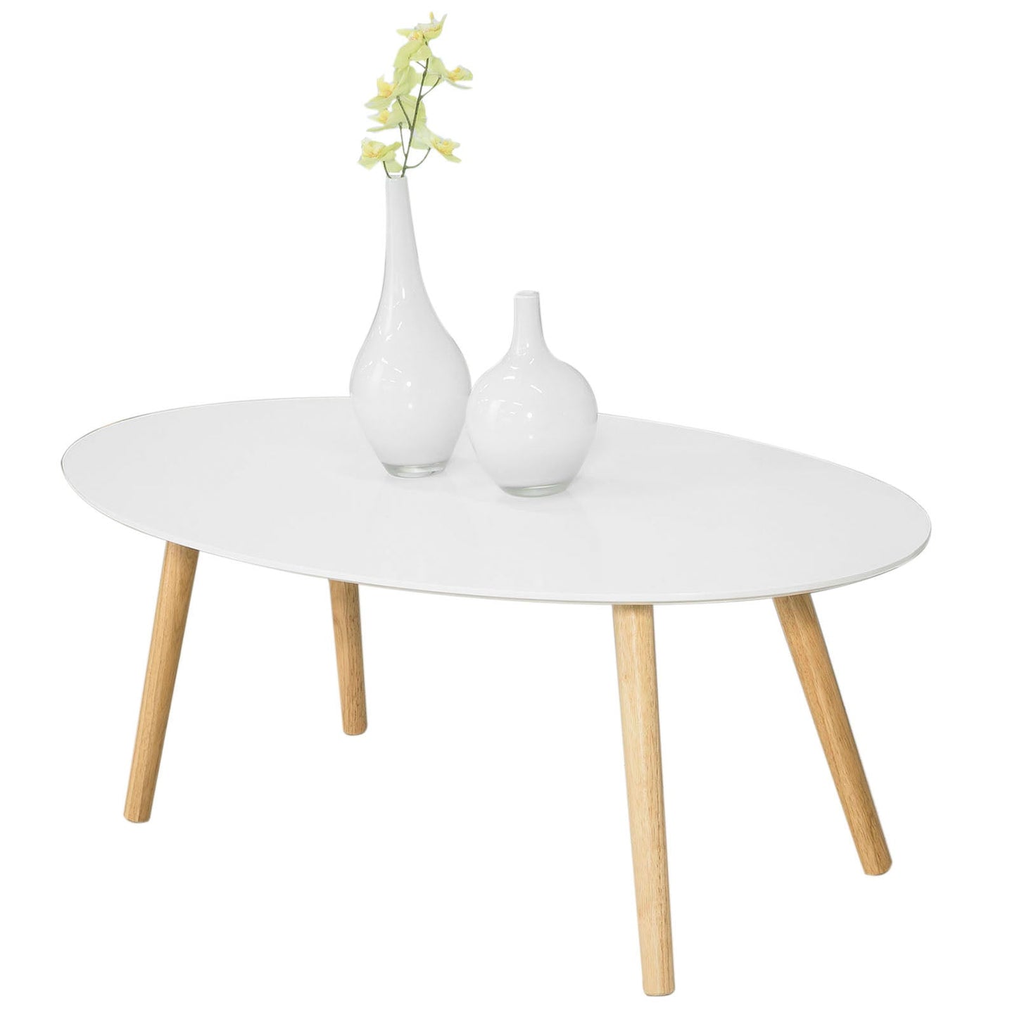 Table basse ovale en bois SoBuy, table d'appoint pour salon FBT61-W