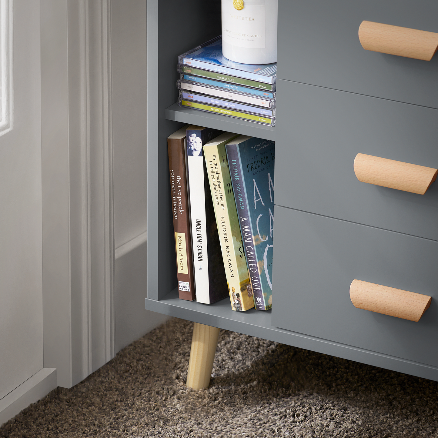 SoBuy Table de chevet, table d'appoint, table basse, table de nuit, table de lampe FBT95-HG