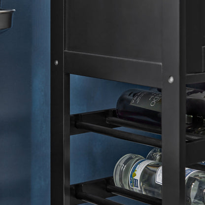 SoBuy FKW45-SCH, desserte de cuisine avec plan de travail en bois d'hévéa