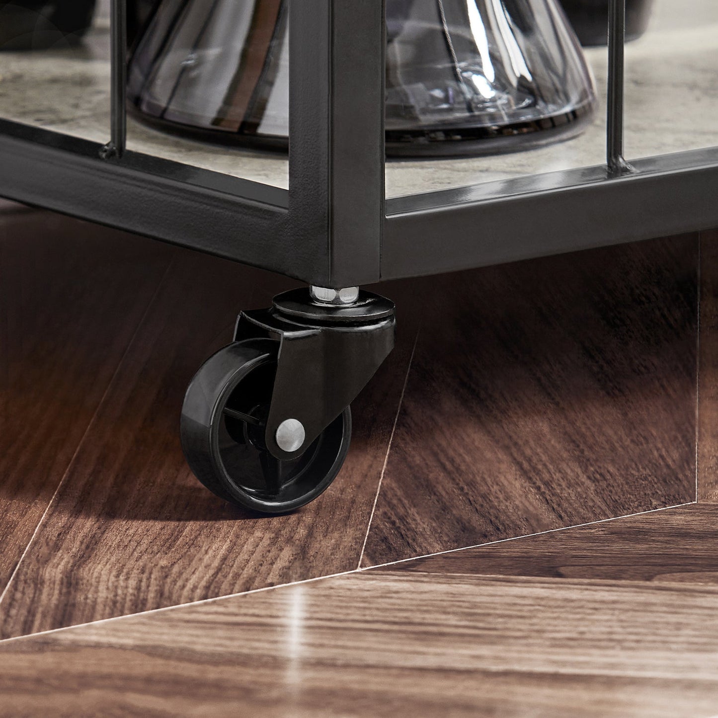 Chariot de cuisine moderne à 3 niveaux SoBuy avec casier à vin, en métal et MDF, FKW56-HG