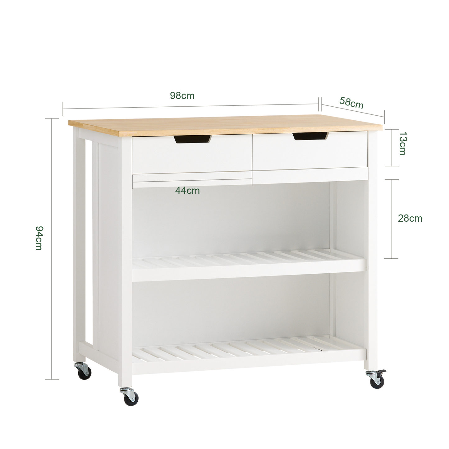 Chariot de service de rangement de cuisine SoBuy, meuble de cuisine FKW74-WN