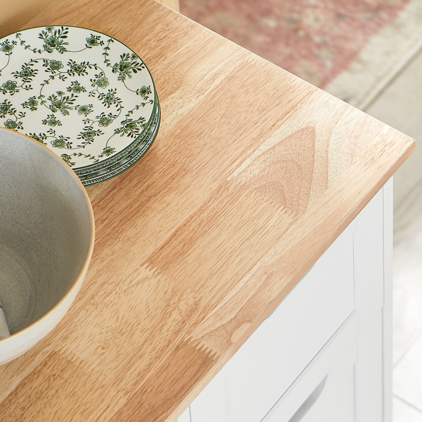 SoBuy FKW79-W, Chariot de service de cuisine avec 3 tiroirs et plateau amovible, Chariot de rangement de cuisine, Blanc