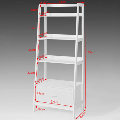 Bibliothèque de rangement blanche SoBuy avec tiroir et étagères, FRG116-W