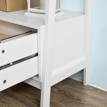 Bibliothèque de rangement blanche SoBuy avec tiroir et étagères, FRG116-W