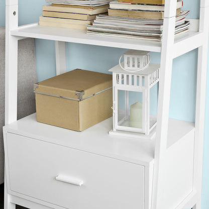 Bibliothèque de rangement blanche SoBuy avec tiroir et étagères, FRG116-W