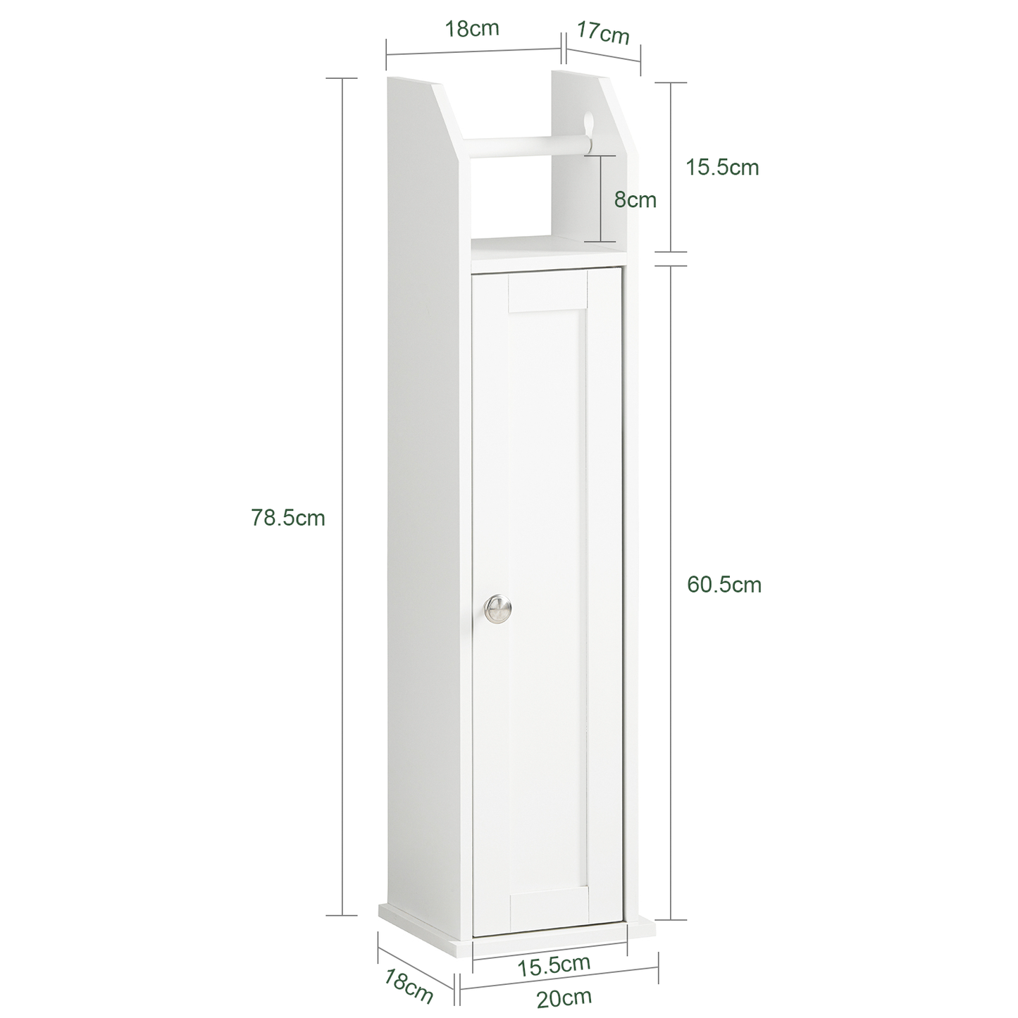 Meuble de salle de bain autoportant en bois SoBuy, porte-rouleau de papier toilette, FRG135-W