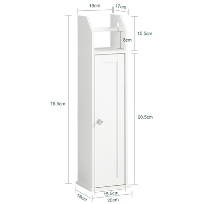 Meuble de salle de bain autoportant en bois SoBuy, porte-rouleau de papier toilette, FRG135-W