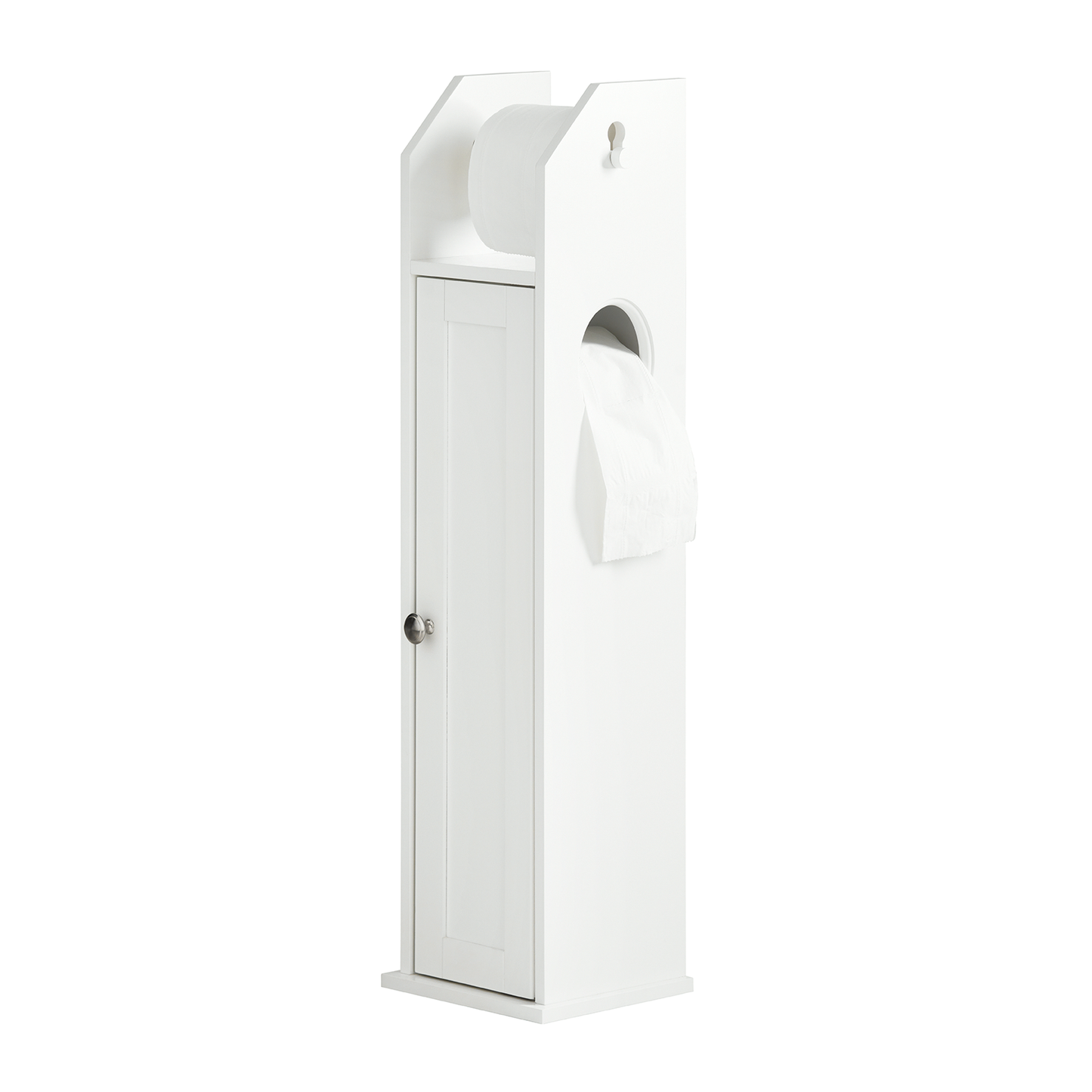 Meuble de salle de bain autoportant en bois SoBuy, porte-rouleau de papier toilette, FRG135-W