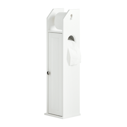 Meuble de salle de bain autoportant en bois SoBuy, porte-rouleau de papier toilette, FRG135-W