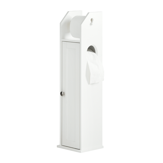 Meuble de salle de bain autoportant en bois SoBuy, porte-rouleau de papier toilette, FRG135-W